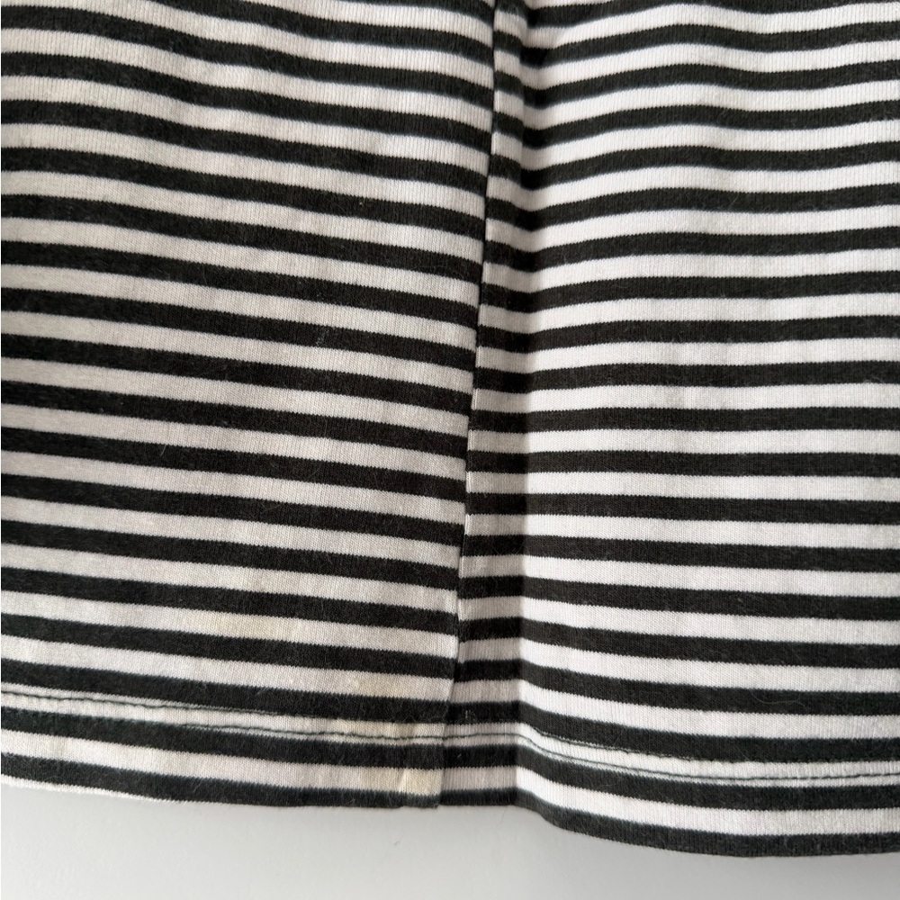 Black & White Striped Long Sleeve Top with Peter Pan Collar - Picture 4 of 5